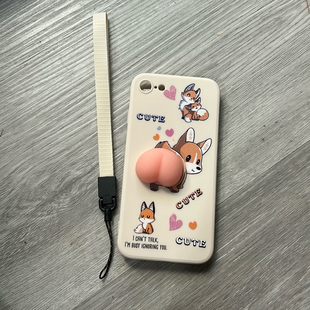 iPhone 8 cellphone case Cute Fox Booty 3D and squishy